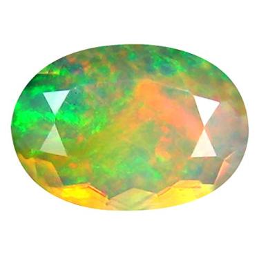 Imagem de 1,69 ct AAA+ Corte oval de qualidade premium de pedra preciosa (12 x 9 mm) opala arco-íris não aquecida opala genuína solta