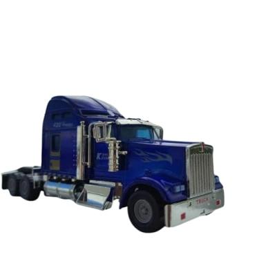 Imagem de Power Toys TECH - Miniatura Caminhão Kenworth Carreta Scania Roda livre 15 cm : Carrinho de Ferro com Portas que Abrem e Pneus de Borracha COR ALEATÓRIA
