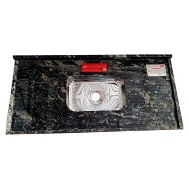 Imagem de Pia de Cozinha Granito 140 Cm Indiano Plus Cuba Simples Preto Indiano