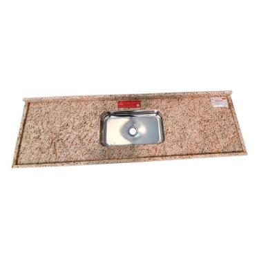 Imagem de Pia de Cozinha Granito 180cm Santa Cecilia Plus Cuba Simples Amarelo Santa Cecilia