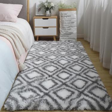 Imagem de JunJiale Tapete felpudo super macio para quarto, tapete fofo para sala de estar, tapete felpudo felpudo para decoração de casa, tapetes peludos para dormitório, tapete infantil para meninas 81 cm x