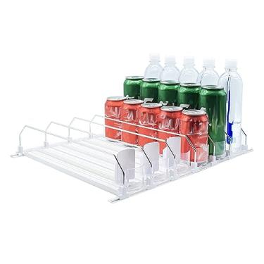 Imagem de Organizador de Bebidas para Geladeira, Dispensador de Lata de Refrigerante Ajustável, Empurrador Automático para Garrafa de água de Lata de Cerveja (31cm)