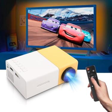 Imagem de Mini projetor de LED, mini projetor portátil de home theater, projetor de viagem multifunção 1080P HD interno e externo, para festas em casa/locais de entretenimento/recreação ao ar livre (EUA)