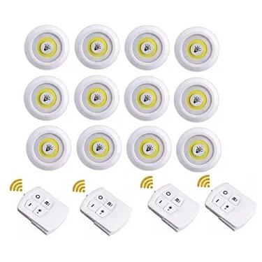 Imagem de Kit 12 Lampadas Luminaria LED Spot Controle Remoto Sem Fio Embutir Iluminaçao Casa Branco Frio