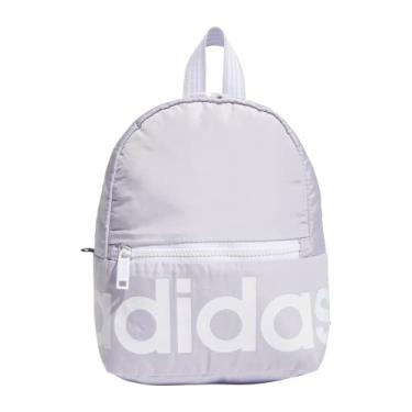 Imagem de adidas Mini mochila linear pequena bolsa de viagem descontinuada, Matiz roxa/branca, OSFA, Mini mochila linear pequena bolsa de viagem descontinuada