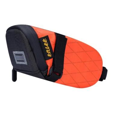Imagem de UGPLM Bolsa de selim para bicicleta Bolsa traseira reflexiva à prova d'água, leve Bolsa para bicicleta sob o assento Bolsa para bicicleta para viagens, Laranja