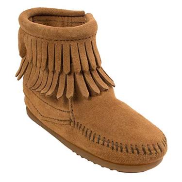 Imagem de Bota de franja dupla Minnetonka (infantil), Taupe, 11 Little Kid