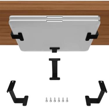 Imagem de IFCASE Suporte de metal embaixo da mesa para laptop, Xbox Series S, Xbox One S/X, PS4 Slim/Pro, Mini PC de mesa, amplificador sem fio, CalDigit TS4 (preto)