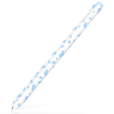 Imagem de AZF Capa lápis com estampa de leite, compatível com Samsung Galaxy Tab S7/S7+/S7 FE/S8/S8+/S8 Ultra/S9/S9+/S9 Ultra S, separação de capa superior e inferior, suporta carregamento magnético. (azul