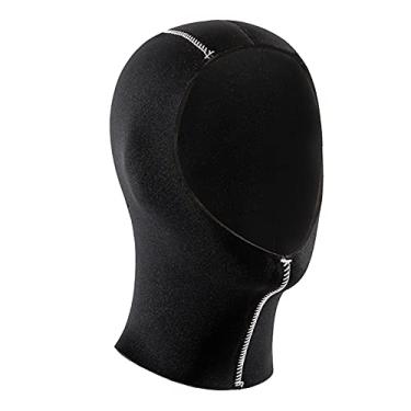 Imagem de Gorro de Neoprene para com Capuz Térmico Elástico Chapéu Canoagem Subaquática, 5mm