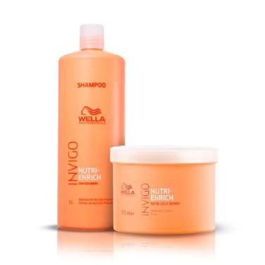 Imagem de Kit Shampoo 1L e Máscara 500ml Nutri Enrich - Wella - Wella Profession