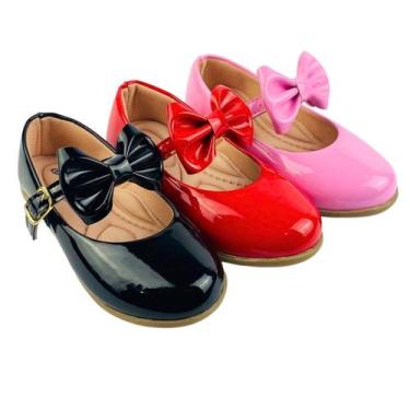 Imagem de Kit Com 3 Pares Sapatilha Infantil Menina Boneca Verniz Confortável SP