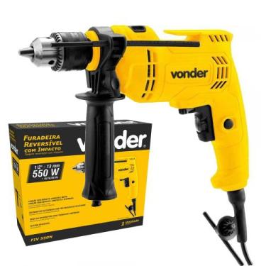 Imagem de Furadeira de Impacto Variável Reverso 13mm 550w Para Madeira Concreto 