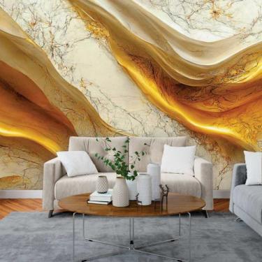 Imagem de Papel de Parede Painel 3D Mármore White Ouro 3M Revestimento Auto Cola