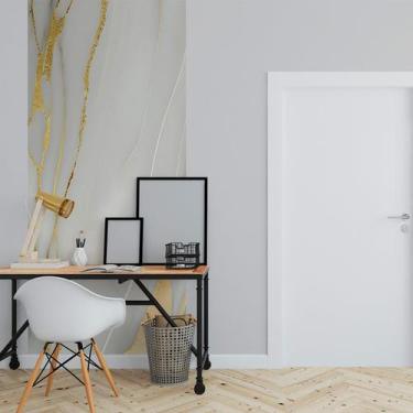 Imagem de Papel de Parede Painel 3D Mármore Branco Dourado 1M Revestimento Auto 