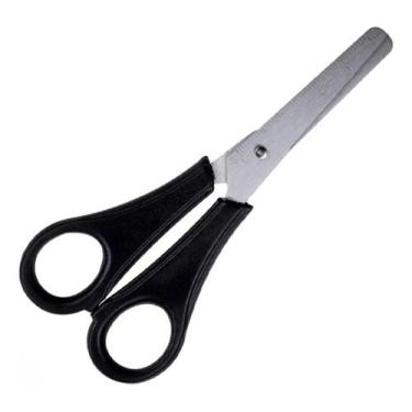 Imagem de Tesoura Escolar 13cm Sem Ponta Tesoura Infantil  Preta 10 - Unidades -