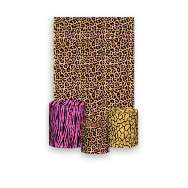 Imagem de Painel De Festa Vertical 1,50 x 2,20 + Trio De Capas Cilindro - Animal