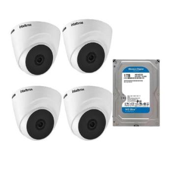 Imagem de Kit com 4 Unidades de Câmeras Dome Intelbras Vhl 1120 D Hd 720p C/Hd 1