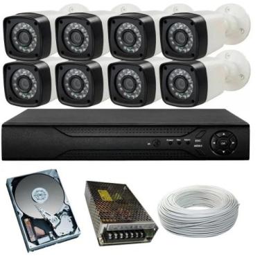 Imagem de Kit 8 Cameras Segurança 1080p Full Hd 12Mp Dvr 8 Canais Multi Hd 8ch A
