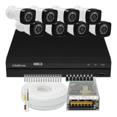 Imagem de Kit Cftv 08 Cameras Segurança full Hd 2mp Dvr Intelbras full hd S/ HD