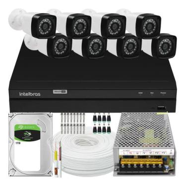 Imagem de Kit 8 Cameras Segurança Full Hd 1080p Dvr Intelbras 8ch