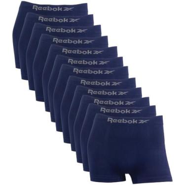 Imagem de Kit 12 Cuecas Boxer Masculina Reebok Classic Original Lisa, Azul, GG