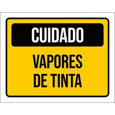 Imagem de Placa De Sinalização - Cuidado Vapores De Tinta 27X35 - Sinalizo