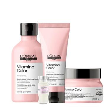 Imagem de Kit L'Oréal Professionnel Vitamino Color Shampoo Condicionador Ampola 
