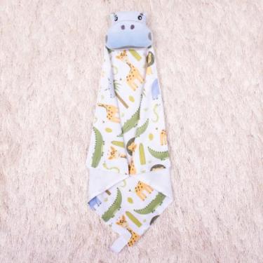 Imagem de Naninha Bebê Safari Bichinhos Fofos de Pelúcia Com Prendedor de Chupet