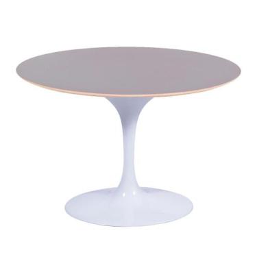Imagem de Mesa Saarinen Oval Fórmica Preta 160x90cm - Base Branca - mgsaarinen