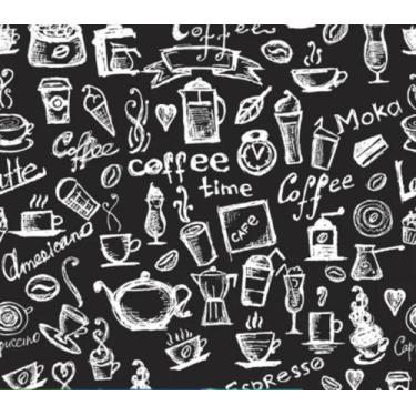 Imagem de Papel De Parede Café Cozinha Autocolante Lavável Cor Preto - IC DECOR