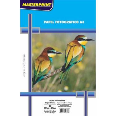 Imagem de Glossy Paper A3 180g Masterprint Kit Com 20, Branco