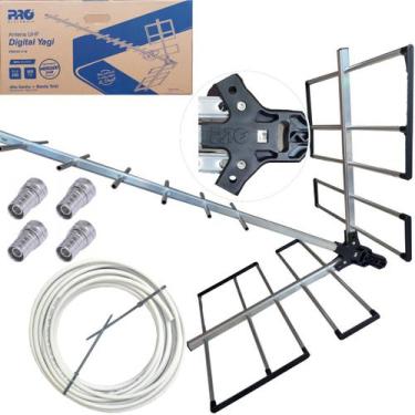Imagem de Antena Digital Externa Tv Zona Rural Máximo Alcance 20m Cabo Kit Compl