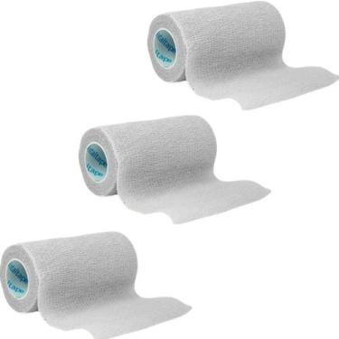 Imagem de Faixa Elástica Auto Aderente Esportiva Para Enfaixar 10cm x 4,5m - Kit
