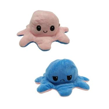 Imagem de Polvo Do Humor Polvo De Pelúcia Reversível - KINGLEEN, Rosa claro e az