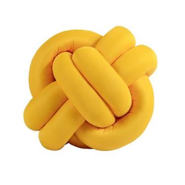 Imagem de Almofada de Nó Decorativa Amarelo Avulsa - DOURADOS ENXOVAIS