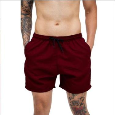 Imagem de Short Mauricinho Masculino Bermuda Tactel Academia Treino - TMG, Bordô