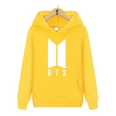 Imagem de Blusa de Moletom Canguru estampa BTS - Wess Store, Branco, G