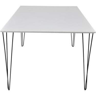Imagem de Mesa Jantar 70cm Quadrada + Hairpin Pé 1/4 75cm + Parafusos - Jthome, 
