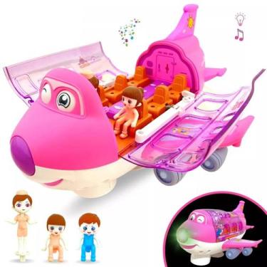 Imagem de Brinquedo Criança Avião Divertido Musical Anda Gira Bate E Volta Acend