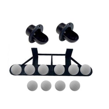 Imagem de 10 Bolinhas + Suporte + 2 Cachimbo PRETOS - Pebolim / Totó - Solutos