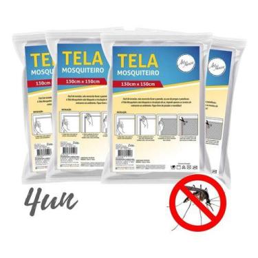 Imagem de Telas Para Janela Kit 4 Proteção Contra Inseto Mosquito Top - WCAN