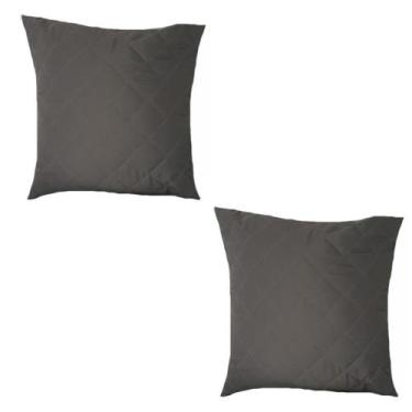 Imagem de 2 capas de almofadas sem refil matelado 50 x 50 cinza 100% poliéster -