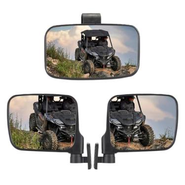 Imagem de A & UTV PRO Conjunto de espelhos laterais e retrovisores mais largos para Yamaha Wolverine X2 X4 2018 2019 2020, acessórios de espelhos separáveis convexos dobráveis de grande angular ajustável, 3