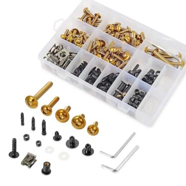 Imagem de Kit de parafusos de carenagem de motocicleta 210 peças de aço inoxidável 304 M5 M6 parafusos de carenagem prendedores de porca universal kit de restauração de manutenção para Kawasaki Suzuki Honda