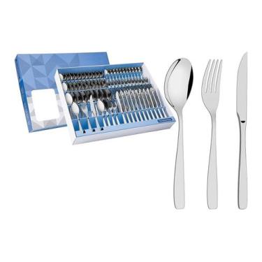 Imagem de Faqueiro 84 Peças Cosmos Aço Inox Tramontina Com Facas Para Churrasco,