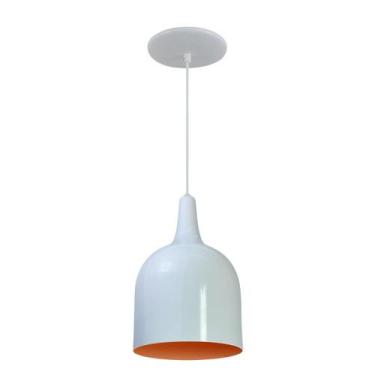 Imagem de Kit 8 Luminária Pendente Gota Com Interior Laranja Com Fiação 110/220v