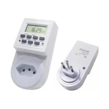 Imagem de Timer Temporizador Digital Tomada Bivolt 10a 2200w Branco - Império