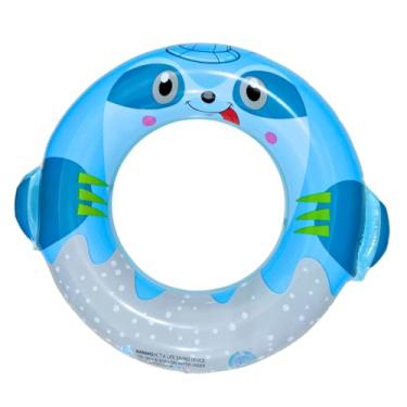 Imagem de Boia Redonda Infantil Inflável Bichinho Lúdico Macio Confortável Prática Divertida Resistente Piscina Praia Natação Animais (Blueberry)