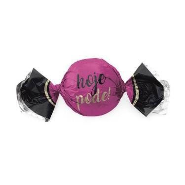 Imagem de Papel Trufa 14,5x15,5cm - Hoje Tudo Pode Pink Preto e Ouro  - 100 unid